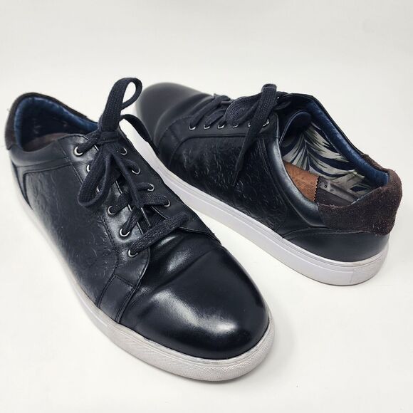 Robert Graham Other - Robert Graham Sneakers Men 11 Artfibers Dreamer Sugar Skull Rose Black Brown